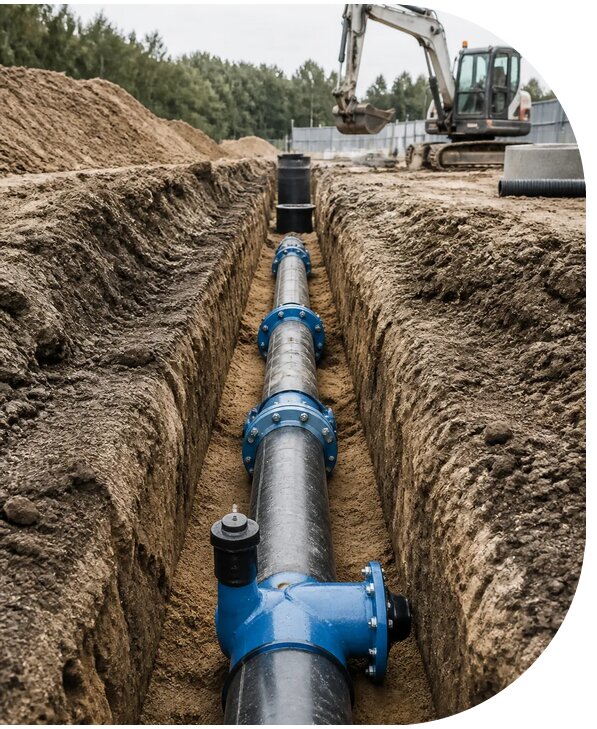 Строительство наружных сетей водоснабжения для объектов в Ефремах
