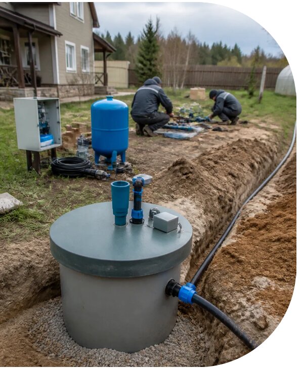 Обустройство скважины под ключ для дома с водоснабжением в Ефремах