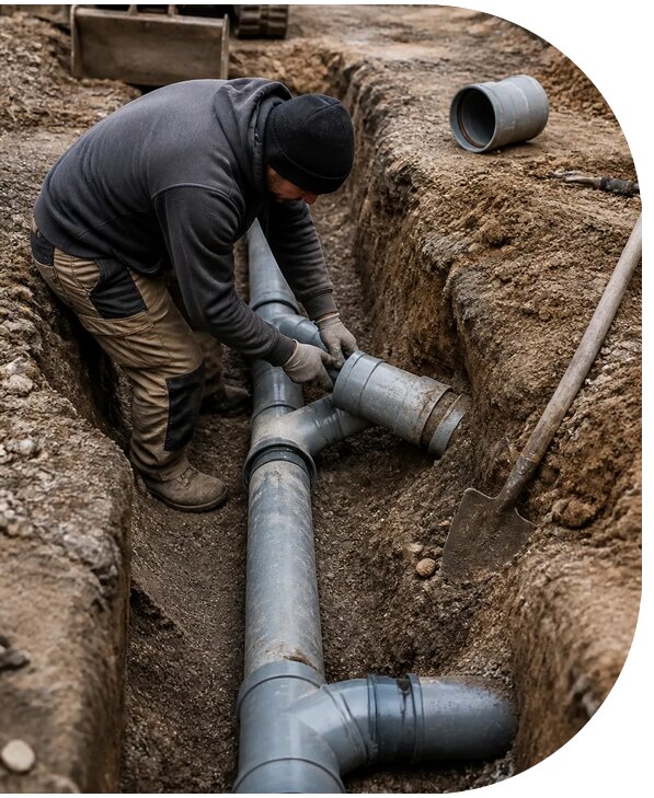 Ремонт наружной канализации для частного дома в Ефремах